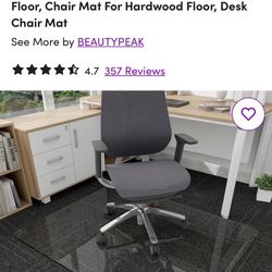 Easly 46" x 55" Chair Mat for Carpet - Office Chair Mat - Tempered Glass Floor Mat for Home/Office
