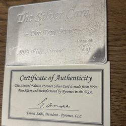 1 Troy Oz The Silver Card 