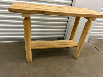 Cedar Looks Rustic Cedar Log Console Table with Shelf
