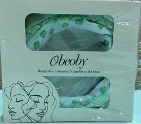 Obeoby Hair Accessories Set Green Clover Print
