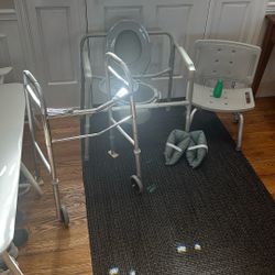 FREE- Walker, Commode, Shower Chair, Bed Booties