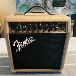 Fender - portable amplification for acoustic-electric guitar and microphone.