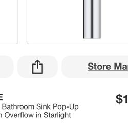 GROHE Universal Bathroom Sink Pop-Up Drain with Overflow in Starlight Chrome