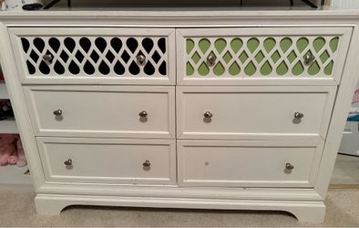 White dresser and nightstand