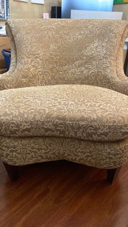 Upholstered Accent Chair Damask Pattern