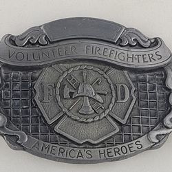 Volunteer Fire Fighters Belt Buckle America's Heroes Masterpiece Collection