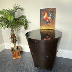 Industrial Modern Metal Side End Table 