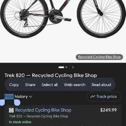 TREK 820 ADULT 26 INCH BIKE 250$ Bike Only Asking 55