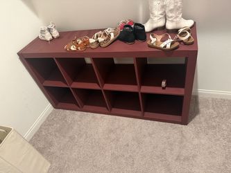 Maroon Cube Storage Shelf Unit