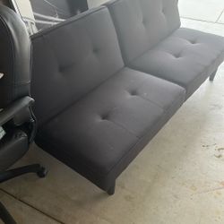Great Condition Black Futon Sofa Couch Small
