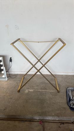 West Elm Butler Tray Stand in an antique brass finish
