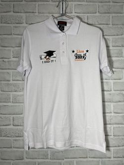 Custom Embroidered Graduate Polo Shirts.