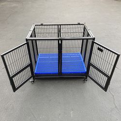 (New) $130 Stackable Folding Dog Cage Crate Kennel Heavy-Duty 37x25x33 inches 