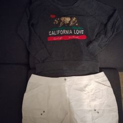CALI SWEATER & CUTE SHORTS WOMENS Sz S
