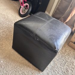 Leather footstool