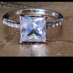 Lexy 3ct Princess Cut Engagement Ring . sz 8