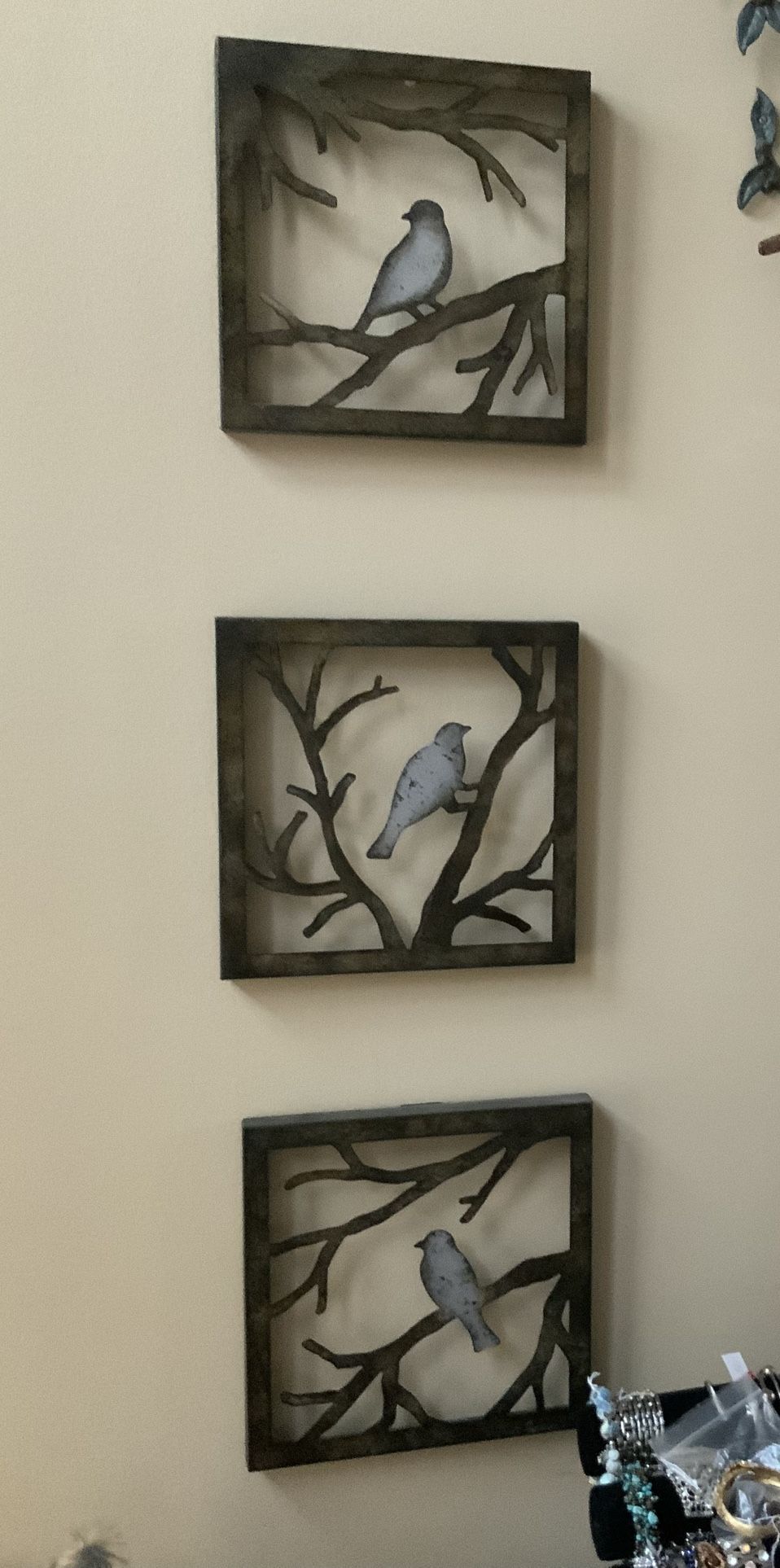 Set Of Metal Birds On Branch Pictures