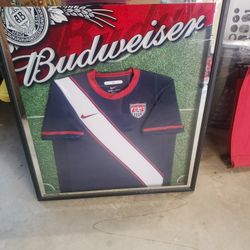 Budweiser framed usmnt world cup jersey
