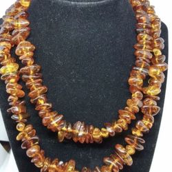 100 Grams Large 35” Long Vintage Baltic Amber Statement Necklace