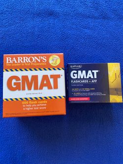BARRON’S & KAPLAN GMAT Flash cards for Business School Exam Preparation $5 for Both.