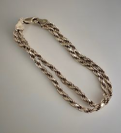 Vintage Italian Double Rope & Link Bracelet | Sterling Silver