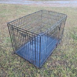 Double Door Folding Dog Crate Measures 36"L x 22"W x 24"H