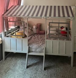 Kids House Bed Frame with Canopy
