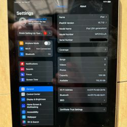 iPad 5th Gen 128 GBs Storage 
