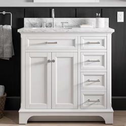 allen + roth Roveland 36-in White Undermount Single Sink