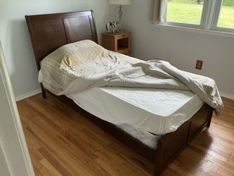 Twin Wood Sleigh Bed Frame