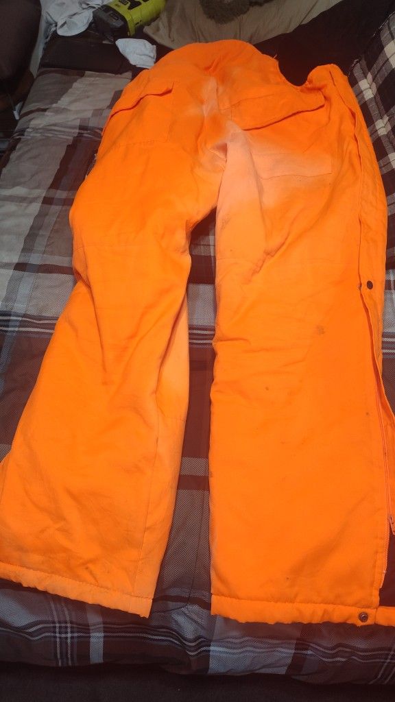 Overall Bibs Good For Hunting Or Snow A Few Stains But Still In Good Shape