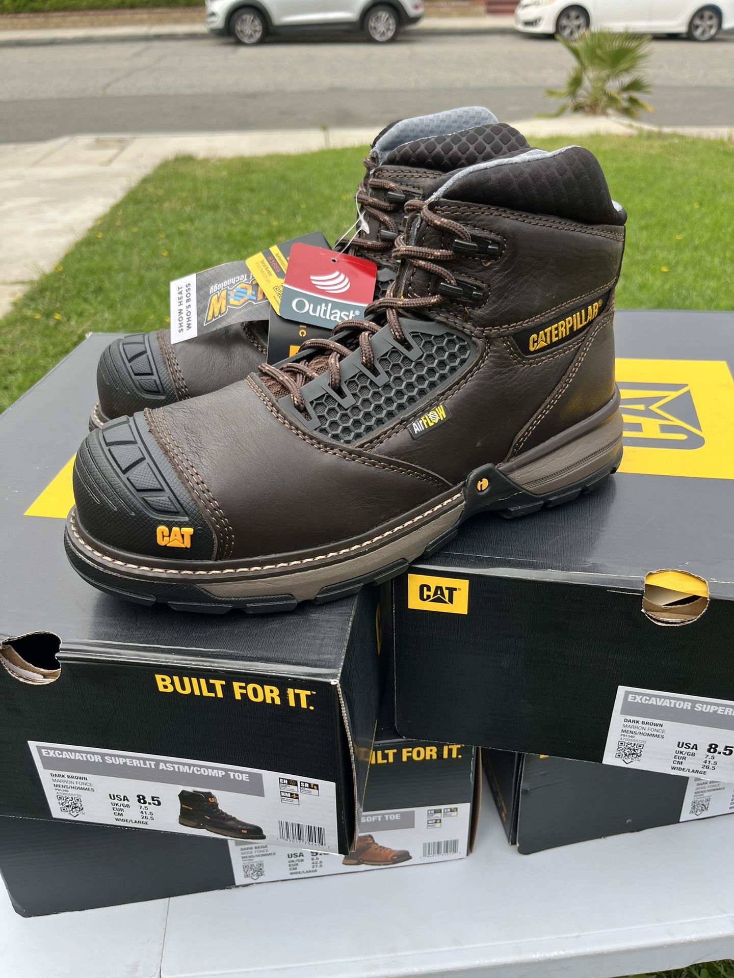 Caterpillar Composite Toe Work Boots Size 9 9.5 And 10