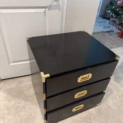 Black And Gold Chest End Table Coffee Or Bedroom Decor