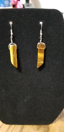 Tiger eye earings lead and nickel free