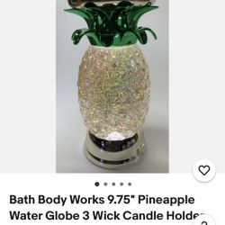 Bath & Body Works, Pineapple Sparkly Water Globe candle holder