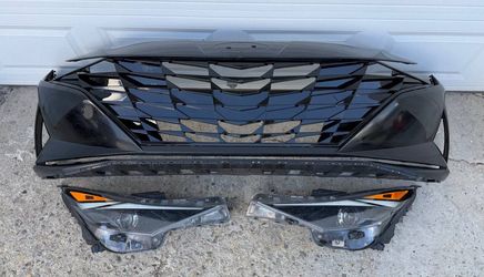 BLACK HYUNDAI ELANTRA FRONT BUMPER 2021 2022 2023 HEADLIGHT