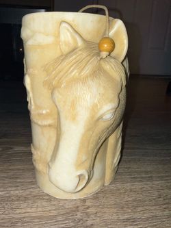 Horse Head Relief Pillar Candle