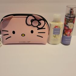 Sanrio Hello Kitty Makeup Bag & Bath & Body Works Full Size Set