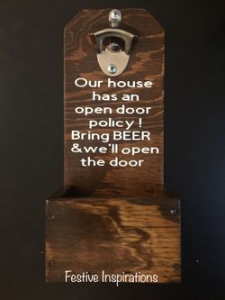 Wood beer bottle opener