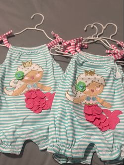 Mud pie baby rompers $10
