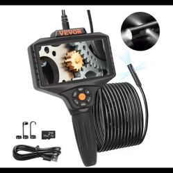 VEVOR Triple Lens Endoscope Inspection Camera 5 in. Screen & 16.5 ft. Cable