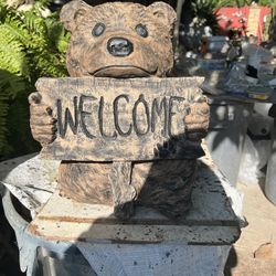 Oso Welcome De Cemento