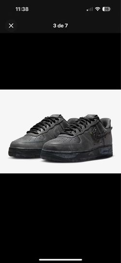 Nike Air Force 1 Low Black Suede Lace Up Men's Sneakers Rubber Outsole Low Top