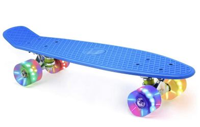 Merkapa 22" Complete Skateboard with Colorful LED Light Up Wheels for Beginners