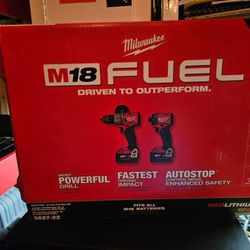 M18 FUEL 18V Lithium-Ion Brushless Cordless Hammer Drill and Impact Driver Combo Kit (2-Tool) with 2 Batteries