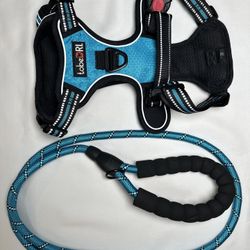 TobeDRI No Pull Dog Harness Adjustable Reflective Size M Blue & Black