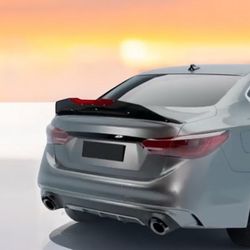 Trunk Spoiler Wing Wickerbill Flap Combo Infiniti Q50 2014-2024 Accessories PSM Style Duckbill