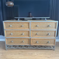 6 Drawer Wicker Dresser