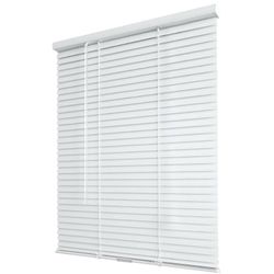White Cordless Room Darkening Vinyl Mini Blinds