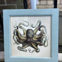 Framed Octopus Print 10”